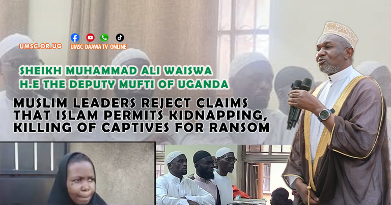 UMSC Deputy Mufti Sheikh Muhammad Ali Waiswa and Muslim leaders addressing claims linking Islam to kidnapping